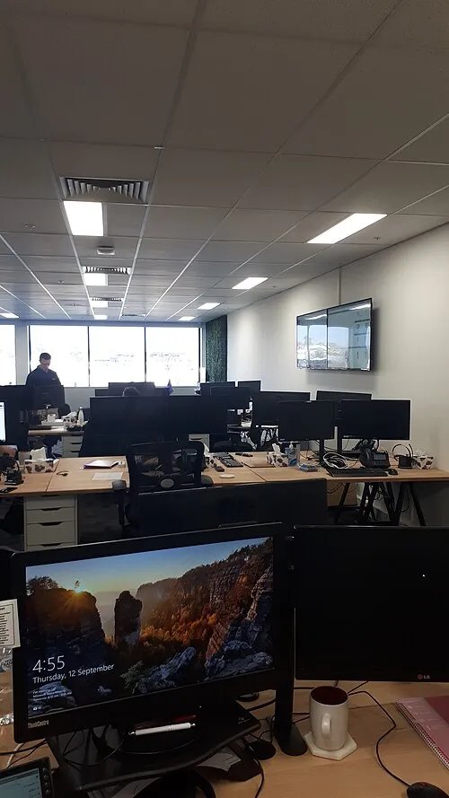 Office desks.