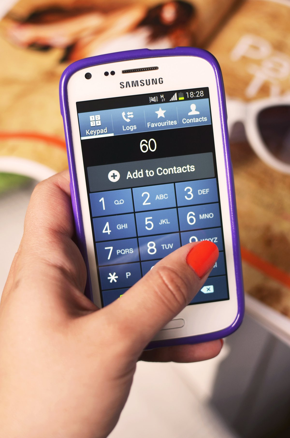 A smartphone displaying a telephone dialler.
