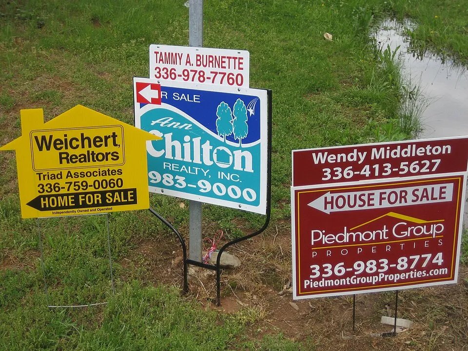 Property sale signs.